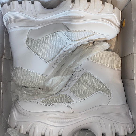 White reflective combat boots - Picture 2 of 4